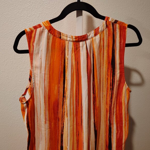 Apt. 9 Women's Tank Top Size Large Polyester Stripes Pink Sleeveless Blouse - Picture 8 of 10